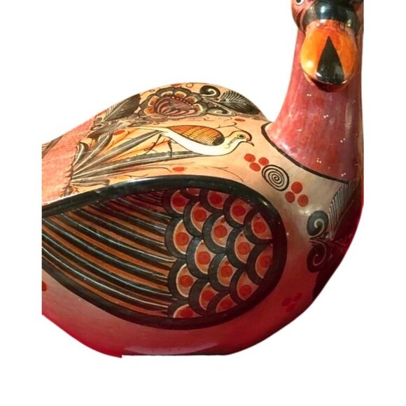 Very Large Hand-Painted 1960s Tonala Mexican Pottery Clay Duck 14.5" X 12" X 9" - Picture 6 of 16